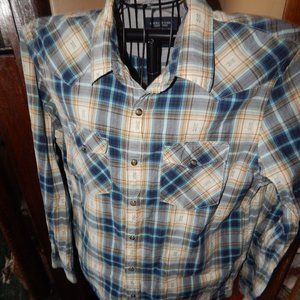 Men's American Eagle Western Style Snap Front Shirt  Size XL  Vintage Fit